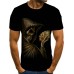 Casual O Neck Letter Print Black Men T-shirt